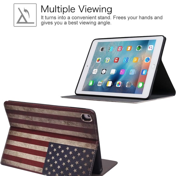 iPad Mini Protective Case Vintage American USA Flag NWT Adjustable - Picture 7 of 11